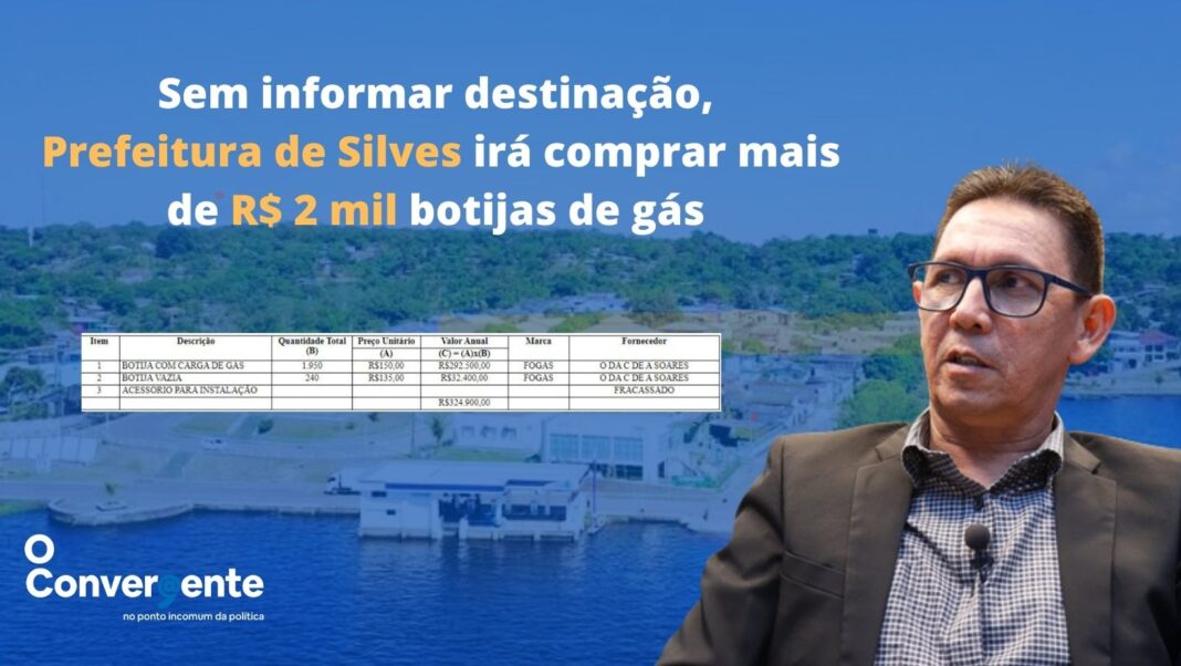 Sem informar destinação no portal da transparência, Prefeitura de Silves irá comprar mais de 2 mil botijas de gás