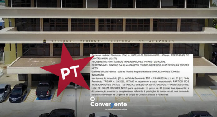 capa pt TRE-AM intima Partido dos Trabalhadores a apresentar documentação referente à prestação de contas anual