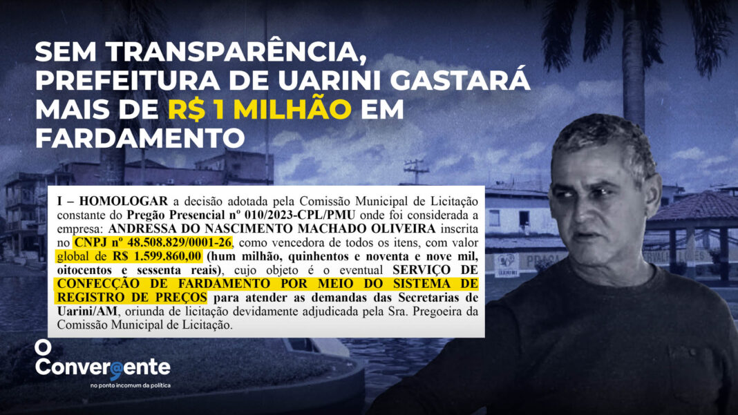Sem transparência, Prefeitura de Uarini gastará mais de 1 milhão em fardamento