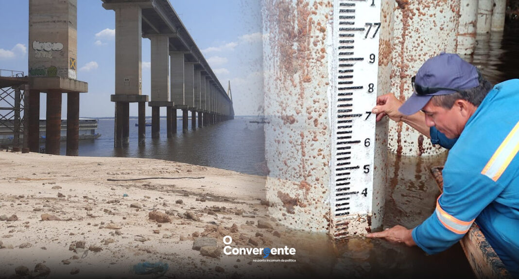 Rio Negro chega à marca de 13,59 cm e registra vazante histórica em Manaus