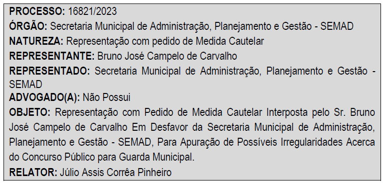 Concurso, GMM, Irregularidades, TCE, Semad,