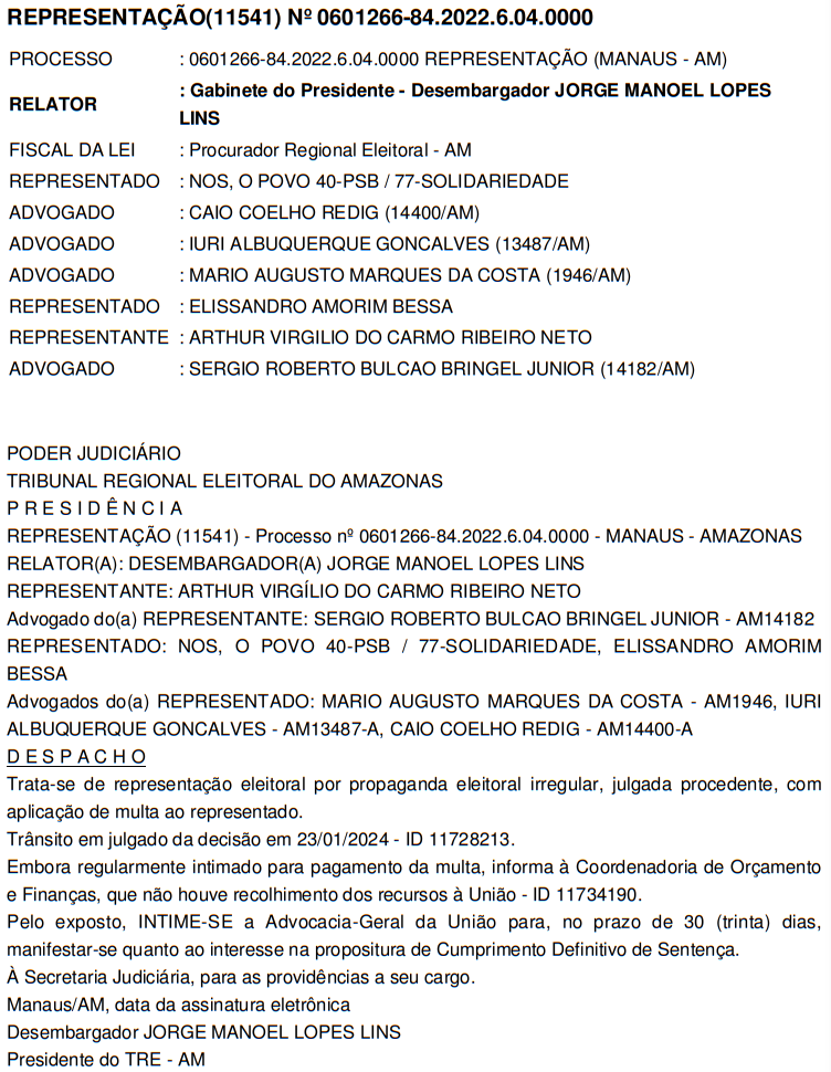 Arthur Neto, PSDB, Multa Eleitoral, TREAM,