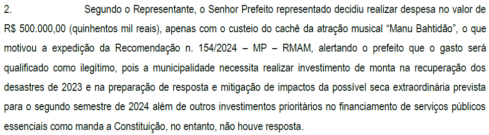 TCE-AM, Prefeitura, Eirunepé, Manu Bahtidão,