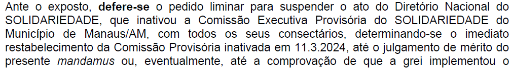 TSE, Diretório, Solidariedade, Manaus,