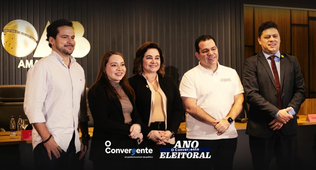 No primeiro debate entre os pré-candidatos à Prefeitura de Manaus, promovido pela Jornalista Cynthia Blink, que aconteceu nesta sexta-feira (12), na OAB, O deputado Capitão Alberto Neto (PL) abordou temas como segurança e educação. Também participaram do debate, os pré-candidatos Marcelo Amil (PSOL), Maria do Carmo Seffair (NOVO) e Wilker Barreto (PMN).