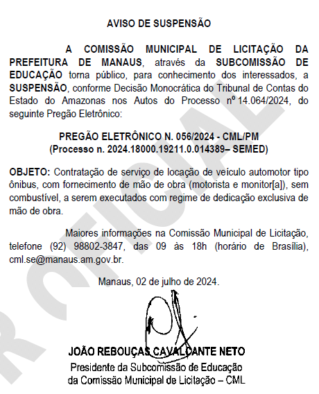 Irregularidade, Semed, Licitação, TCE-AM, Política,