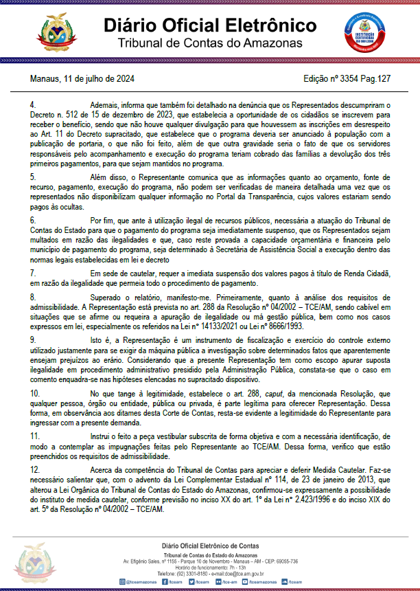 Mário Abrahim, TCE-AM, Programa Social, Irregularidades, Itacoatiara,