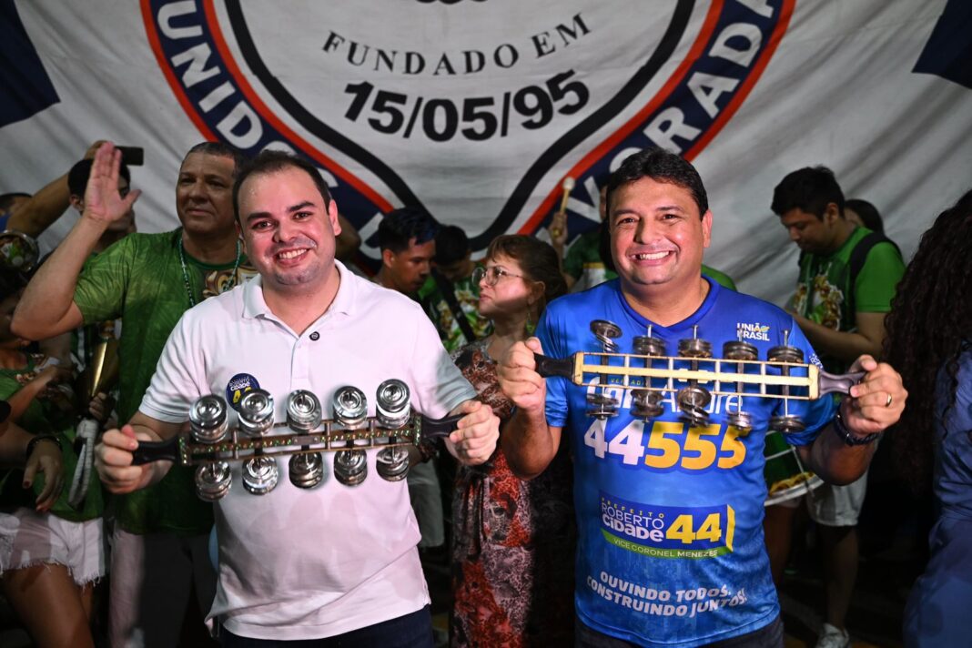 Roberto Cidade (União Brasil) participou do lançamento da candidatura do vereador Caio André, também do União Brasil, na noite de sábado (17).