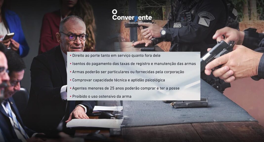 A Comissão de Constituição e Justiça (CCJ) aprovou na última quarta-feira (16) o direito de agentes de segurança socioeducativos — que lidam com jovens infratores —  ao porte de armas de fogo.  Emenda incluída no projeto pelo relator, senador Esperidião Amin (PP-SC), concede o mesmo direito aos oficiais de justiça.