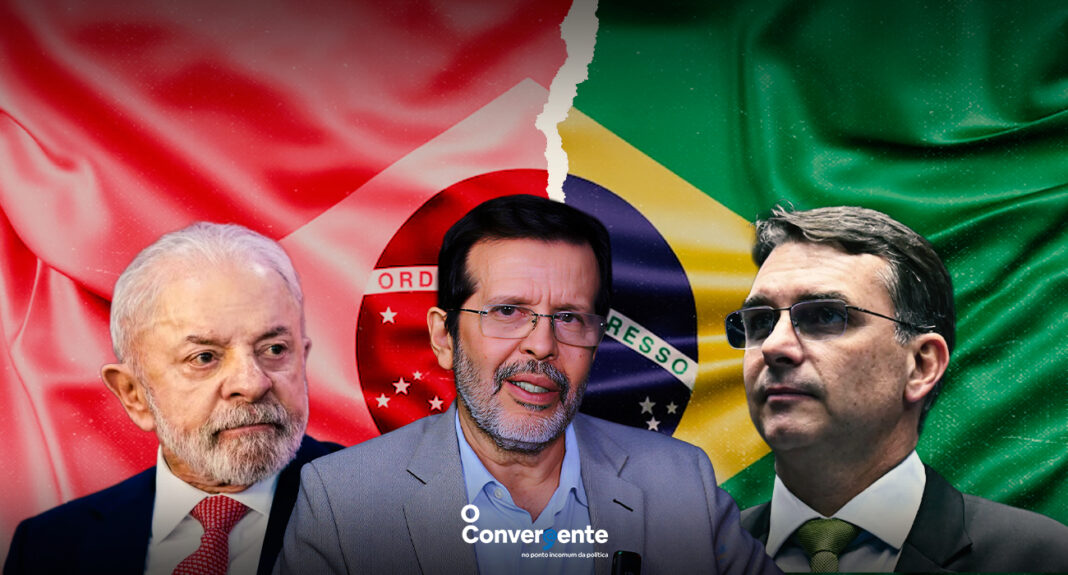 Lula. Elso e Flãvio Bolsonaro