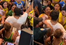 Comício de Flávio Bolsonaro em Manaus é marcado por confusão acalorada Frame vídeo / O Convergente